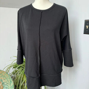 Spanx Perfect Length Loose Fitting Basic Black Minimalist‎ Pullover Top size XS